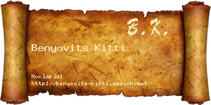Benyovits Kitti névjegykártya